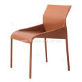 Italian minimalist saddle leather single chairs